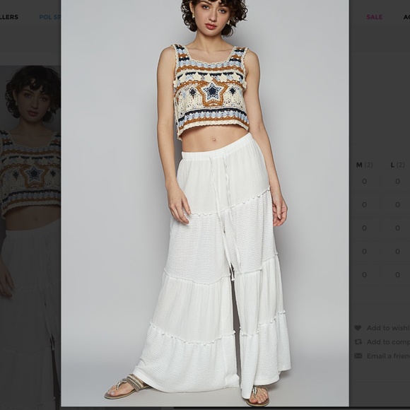 NWOT POL White Wide Leg Pants - Picture 5 of 6